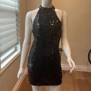 Sequin halter dress